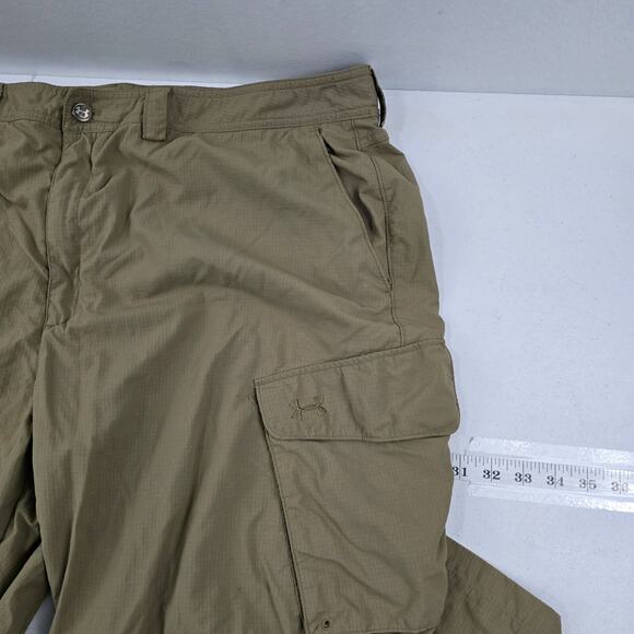 Under Armour zip off pants hiking 42x32 mens green tan 5174 - Picture 2 of 11